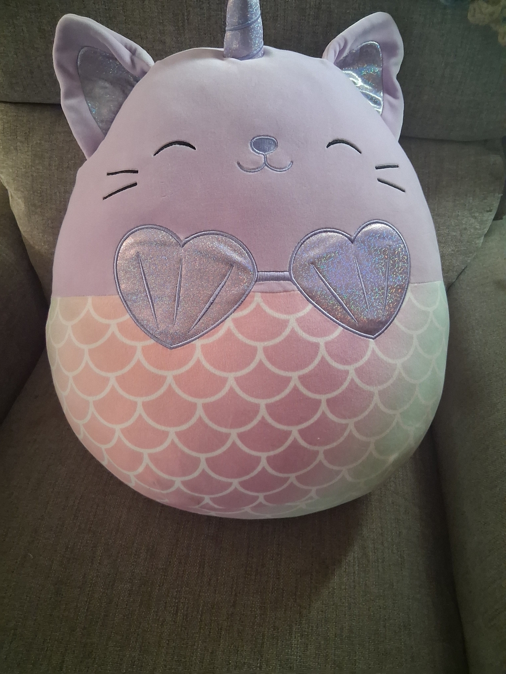 Anya Caticorn Squishmellow Plush Pillow - Pastel Pink